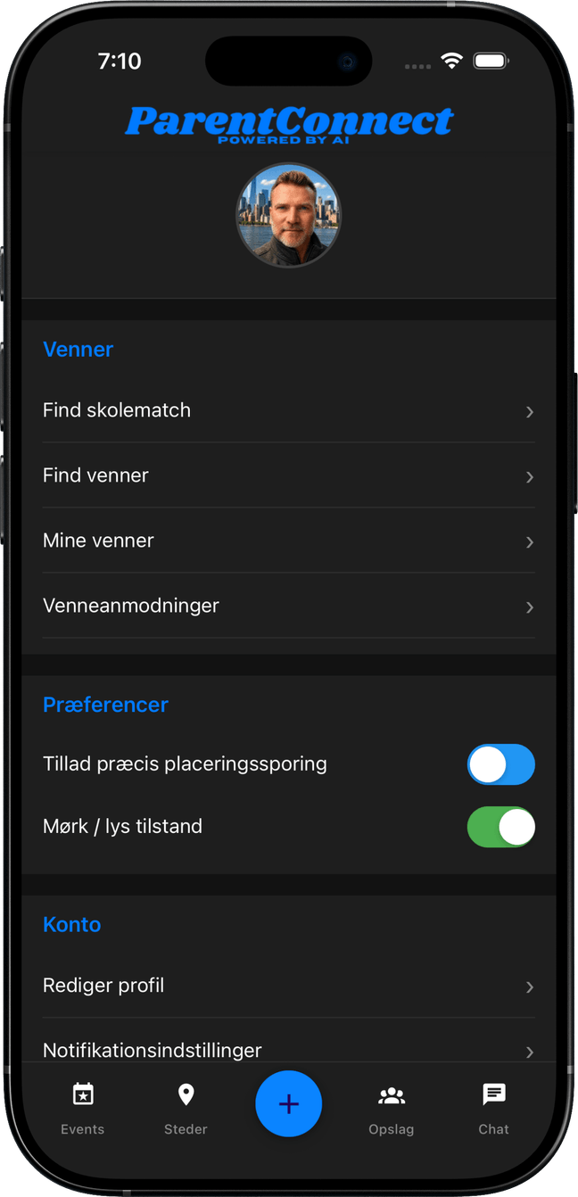 Skærmen Profil